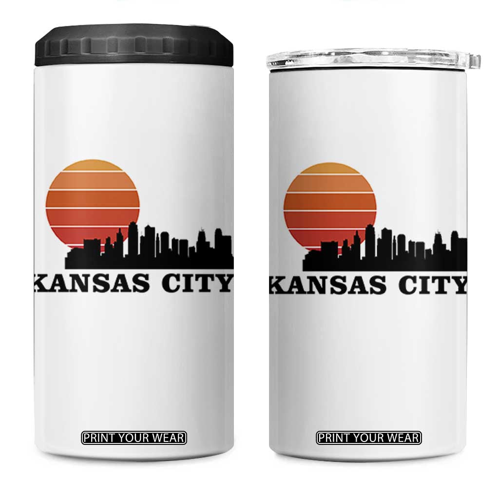 Kansas City Missouri Retro 80s Style 4 in 1 Can Cooler Tumbler TS14 One Size: 16 oz White Print Your Wear