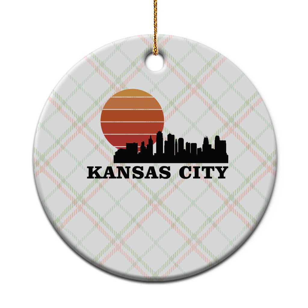 Kansas City Missouri Retro 80s Style Ceramic Ornament TS14 1pc Christmas Plaid Print Your Wear
