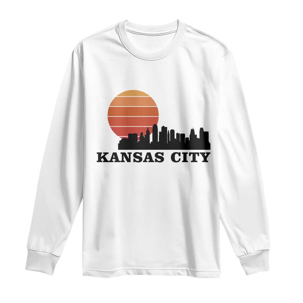 Kansas City Missouri Retro 80s Style Long Sleeve Shirt TS14 White Print Your Wear