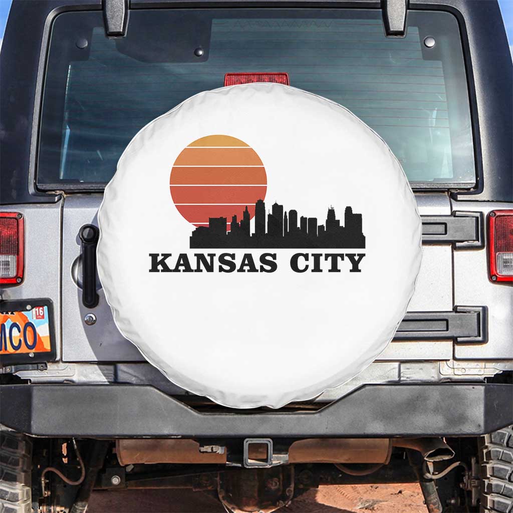 Kansas City Missouri Retro 80s Style Spare Tire Cover TS14 No hole White Print Your Wear