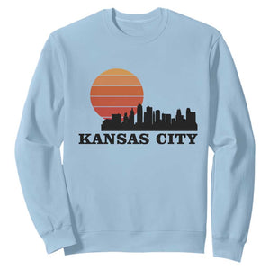 Kansas City Missouri Retro 80s Style Sweatshirt TS14 Light Blue Print Your Wear