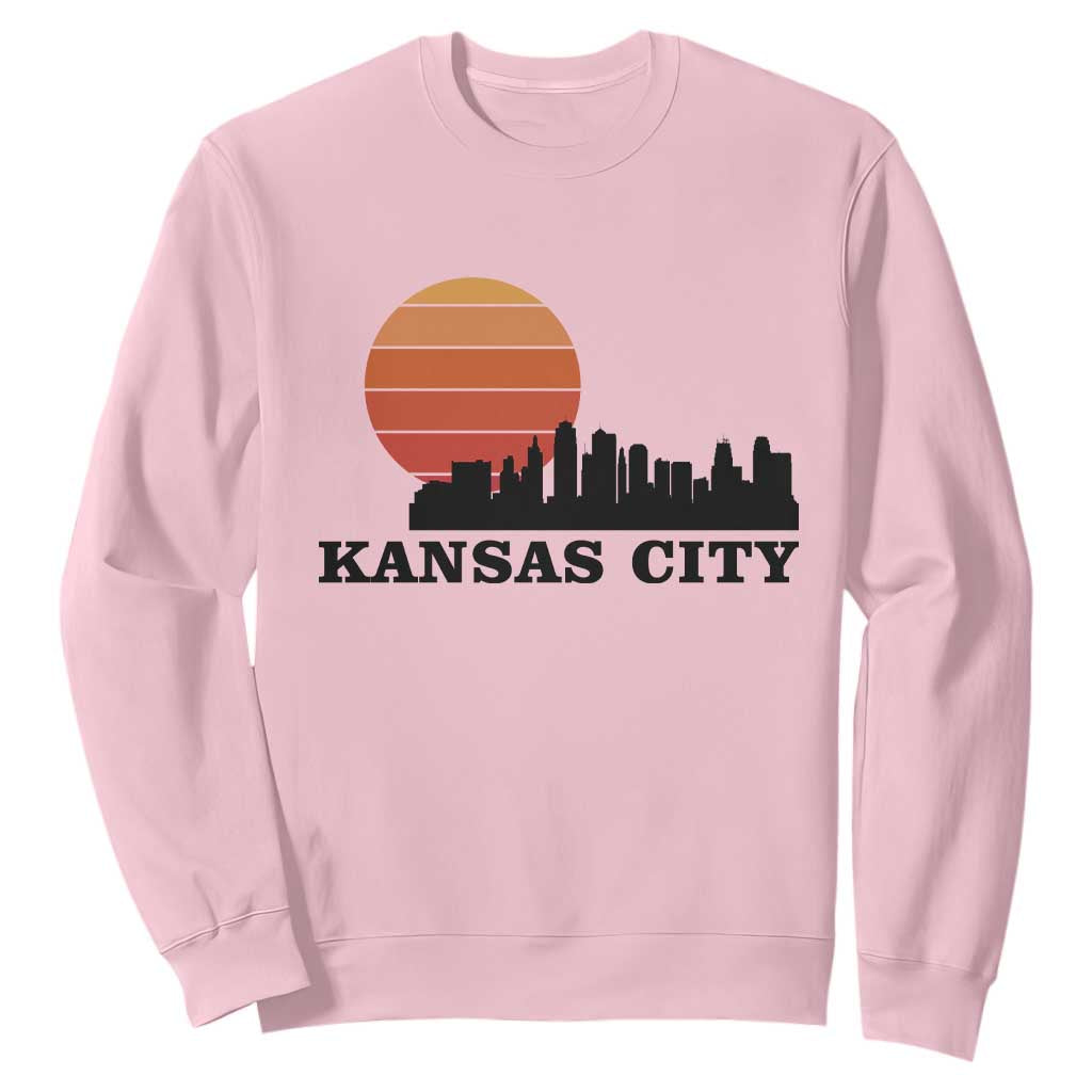 Kansas City Missouri Retro 80s Style Sweatshirt TS14 Light Pink Print Your Wear