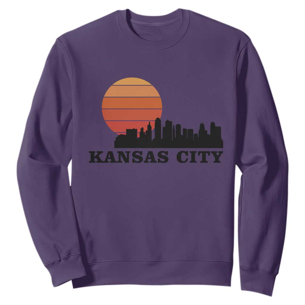 Kansas City Missouri Retro 80s Style Sweatshirt TS14 Purple Print Your Wear