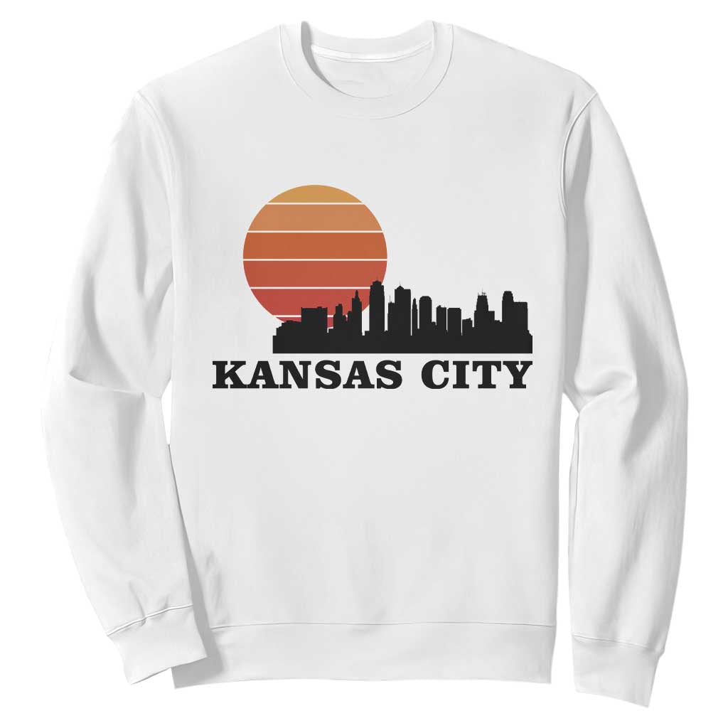 Kansas City Missouri Retro 80s Style Sweatshirt TS14 White Print Your Wear