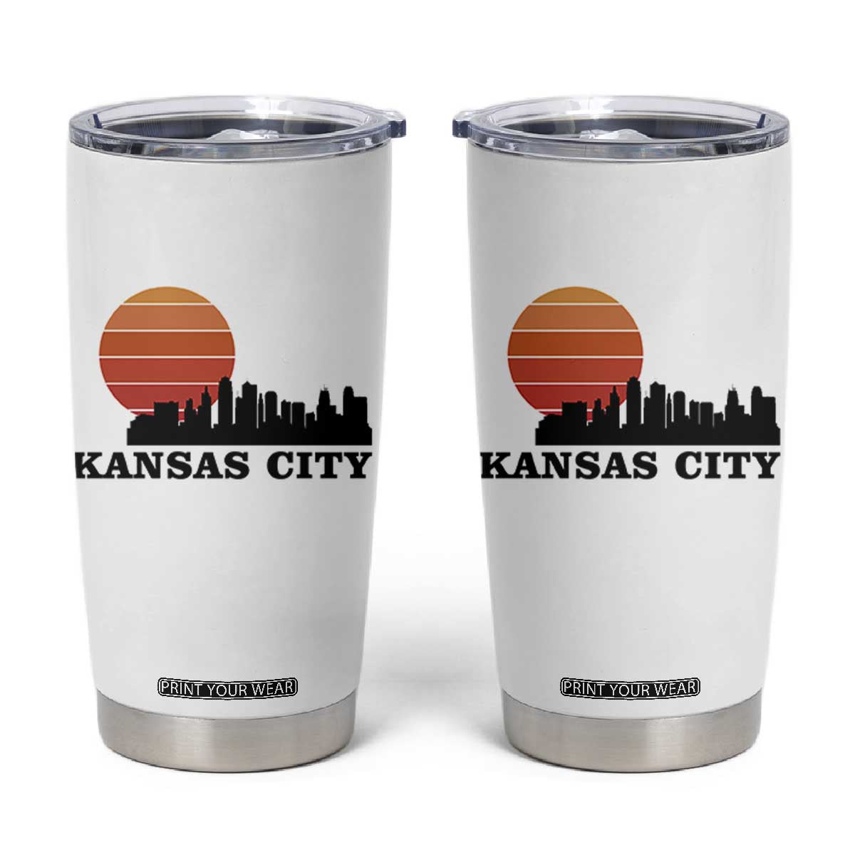 Kansas City Missouri Retro 80s Style Tumbler Cup TS14 White Print Your Wear