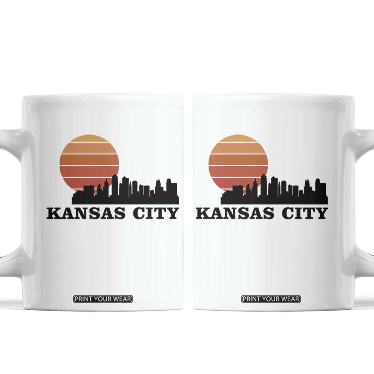 Kansas City Missouri Retro 80s Style Coffee Mug TS14 White Print Your Wear