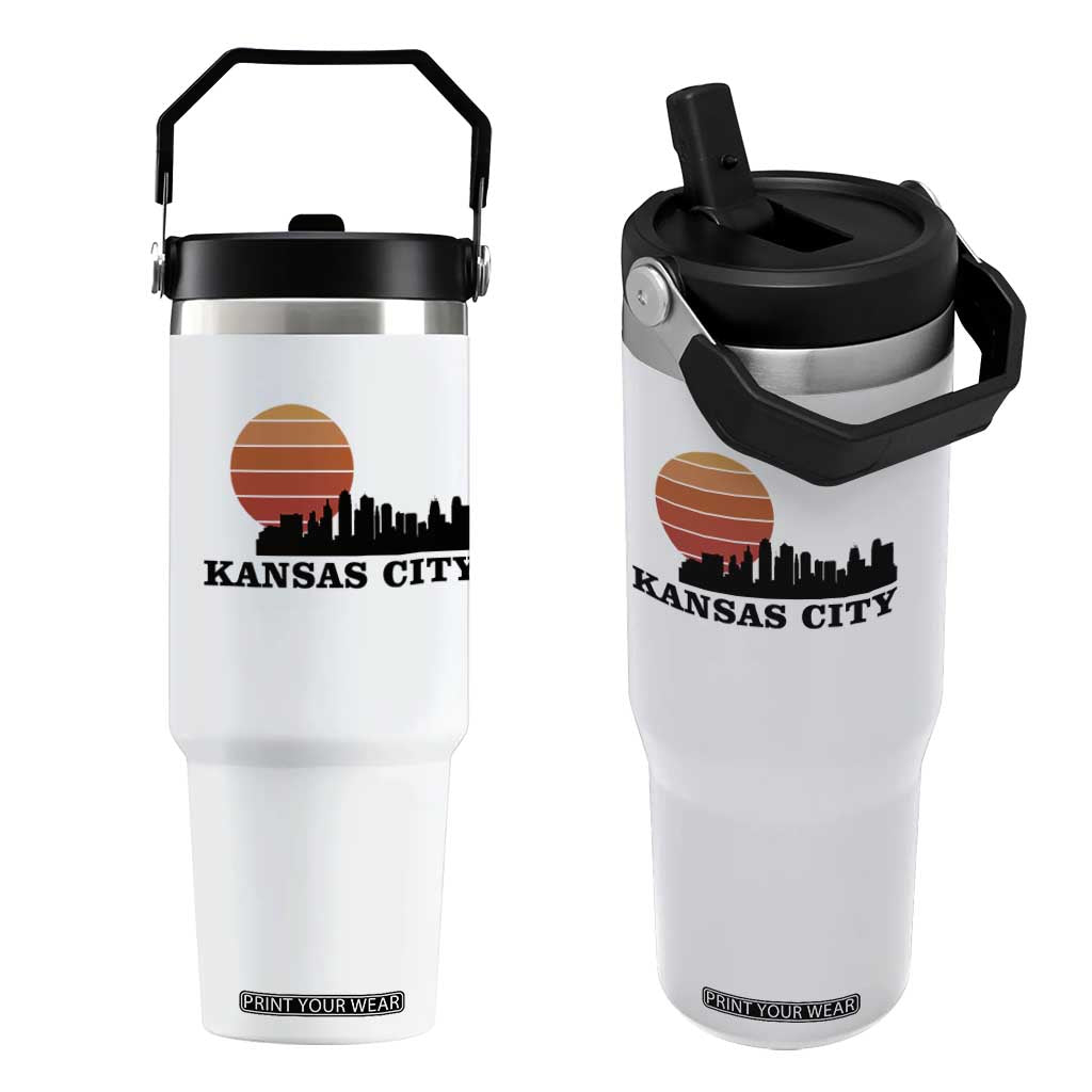 Kansas City Missouri Retro 80s Style Flip Straw Tumbler TS14 One Size: 30 oz White Print Your Wear