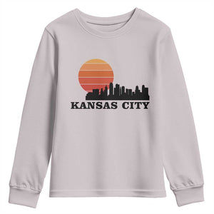 Kansas City Missouri Retro 80s Style Youth Sweatshirt TS14 Ice Gray Print Your Wear