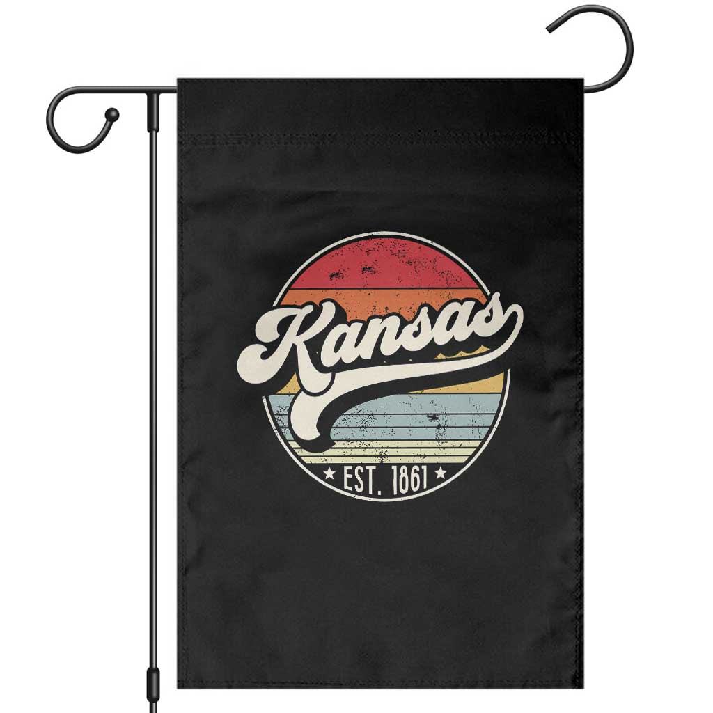 Kansas City Missouri Retro 80s Established 1861 Garden Flag TS14 Black Print Your Wear