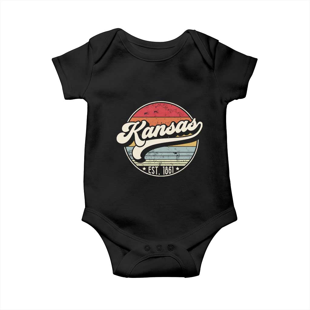 Kansas City Missouri Retro 80s Established 1861 Baby Onesie TS14 Black Print Your Wear
