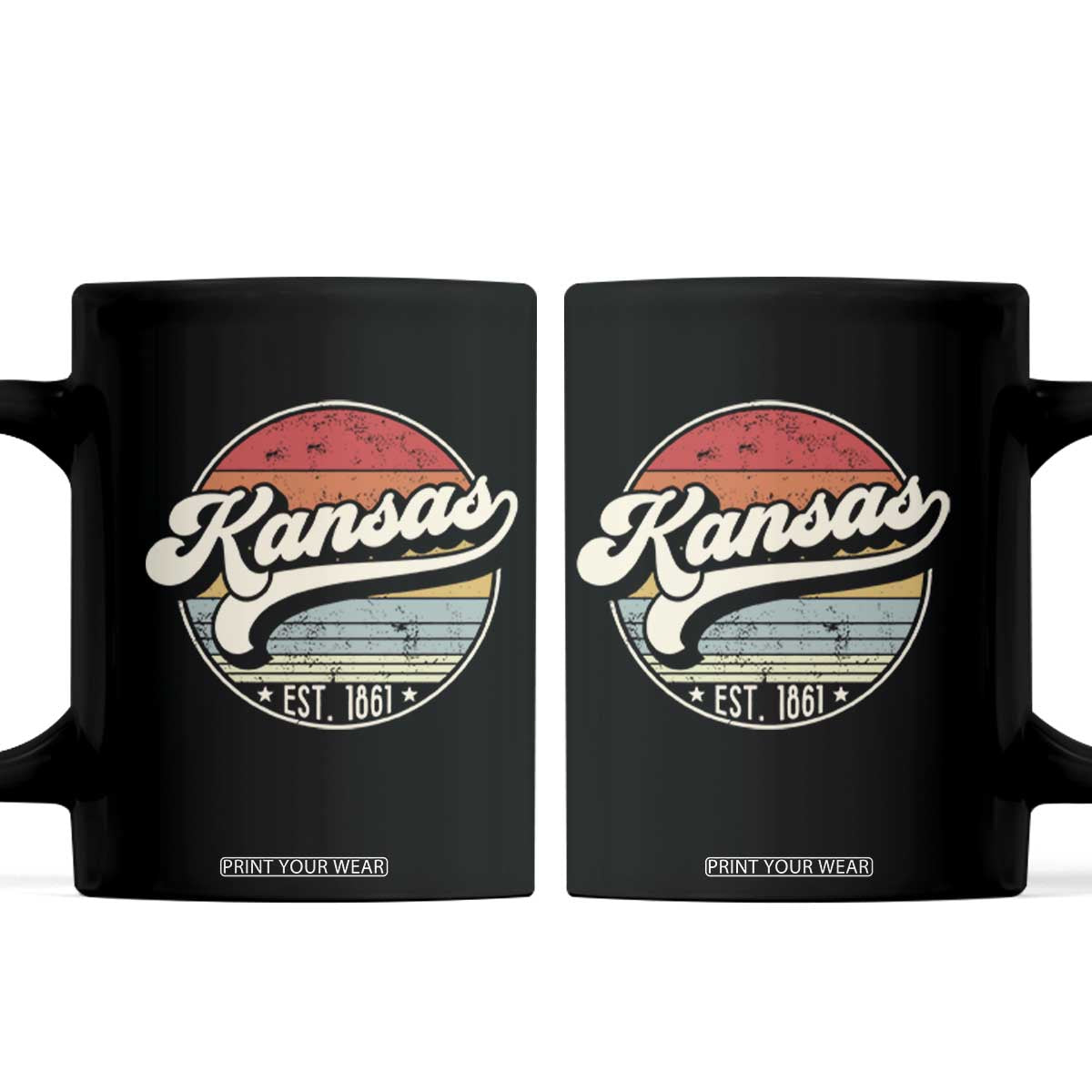 Kansas City Missouri Retro 80s Established 1861 Coffee Mug TS14 Black Print Your Wear