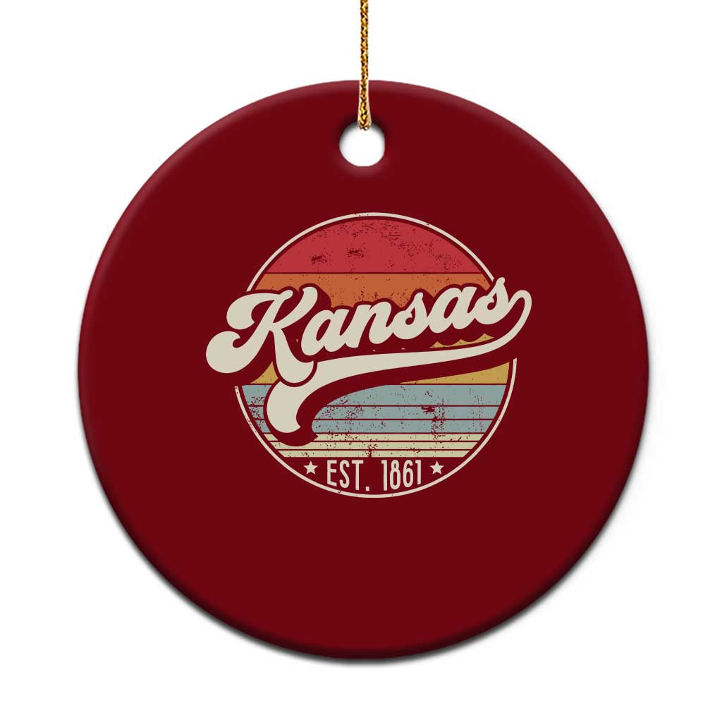 Kansas City Missouri Retro 80s Established 1861 Ceramic Ornament TS14 1pc Red Print Your Wear