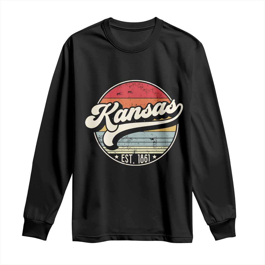 Kansas City Missouri Retro 80s Established 1861 Long Sleeve Shirt TS14 Black Print Your Wear