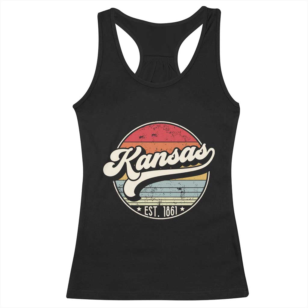 Kansas City Missouri Retro 80s Established 1861 Racerback Tank Top TS14 Black Print Your Wear