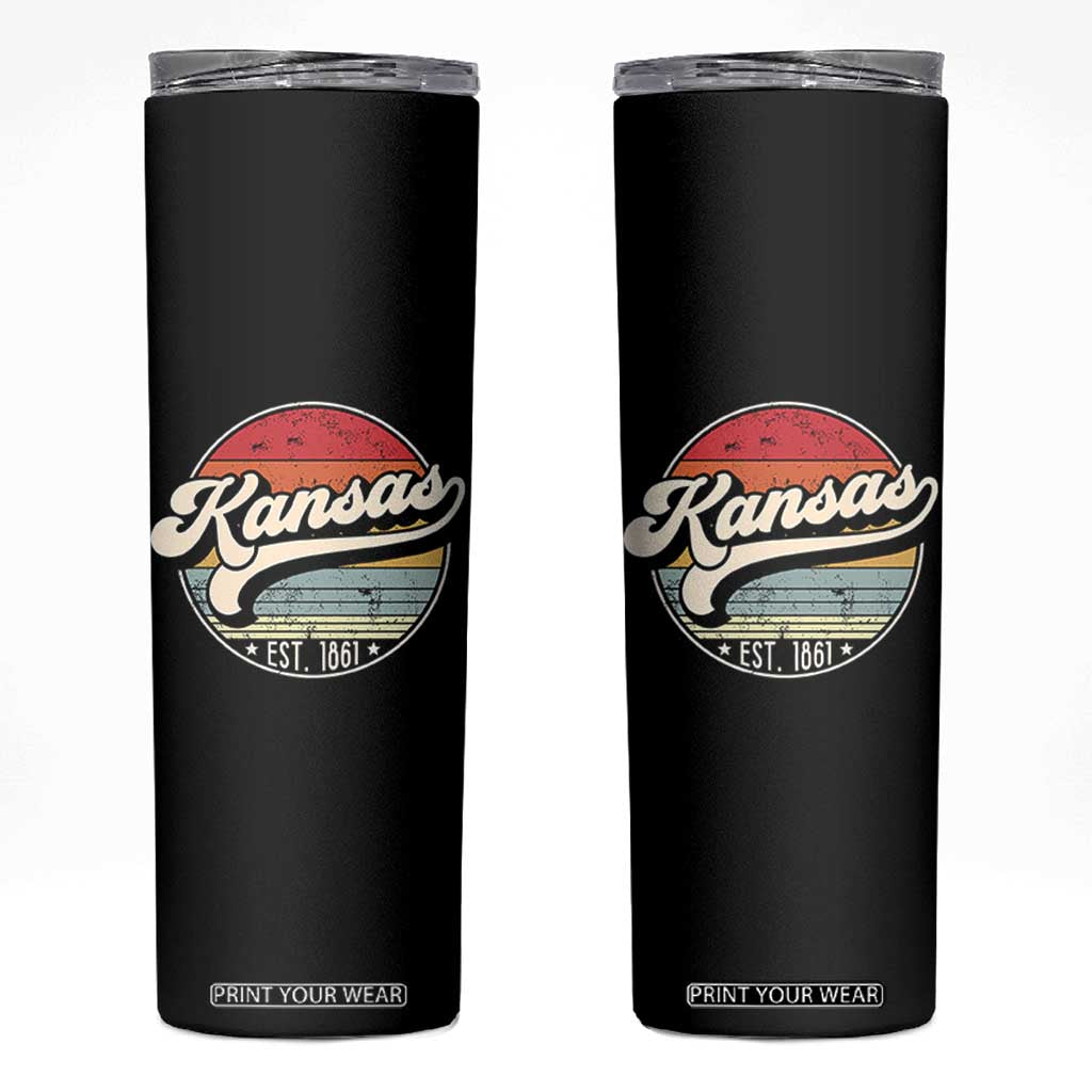Kansas City Missouri Retro 80s Established 1861 Skinny Tumbler TS14 Black Print Your Wear