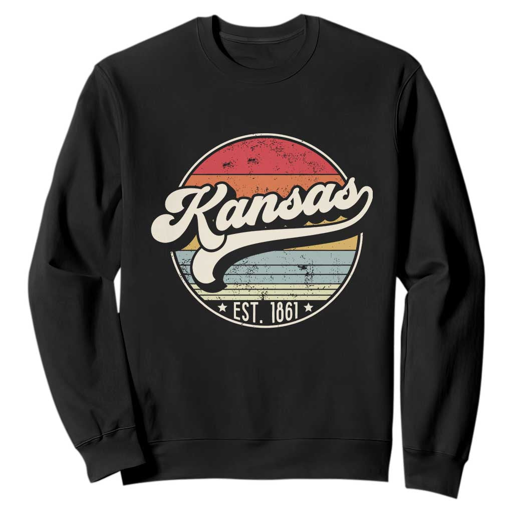 Kansas City Missouri Retro 80s Established 1861 Sweatshirt TS14 Black Print Your Wear
