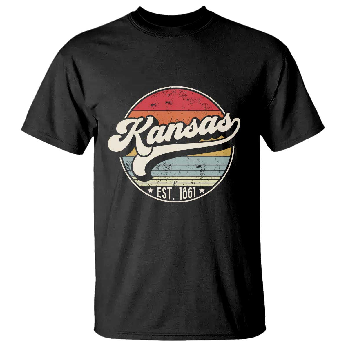 Kansas City Missouri Retro 80s Established 1861 T Shirt TS14 Black Print Your Wear
