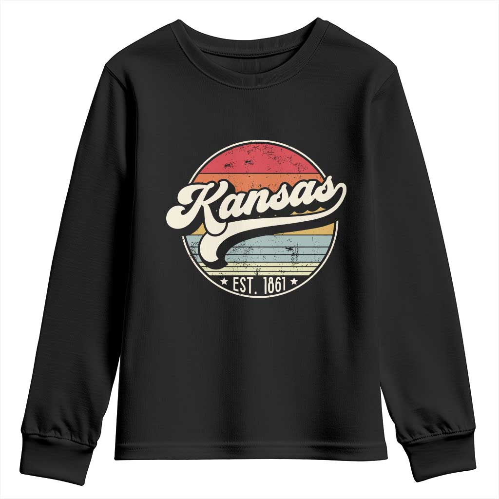 Kansas City Missouri Retro 80s Established 1861 Youth Sweatshirt TS14 Black Print Your Wear