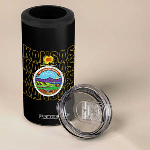 Retro Kansas Flag Vintage KS Souvenir 4 in 1 Can Cooler Tumbler TS14 Print Your Wear