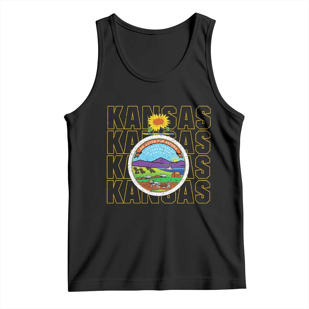 Retro Kansas Flag Vintage KS Souvenir Tank Top TS14 Black Print Your Wear