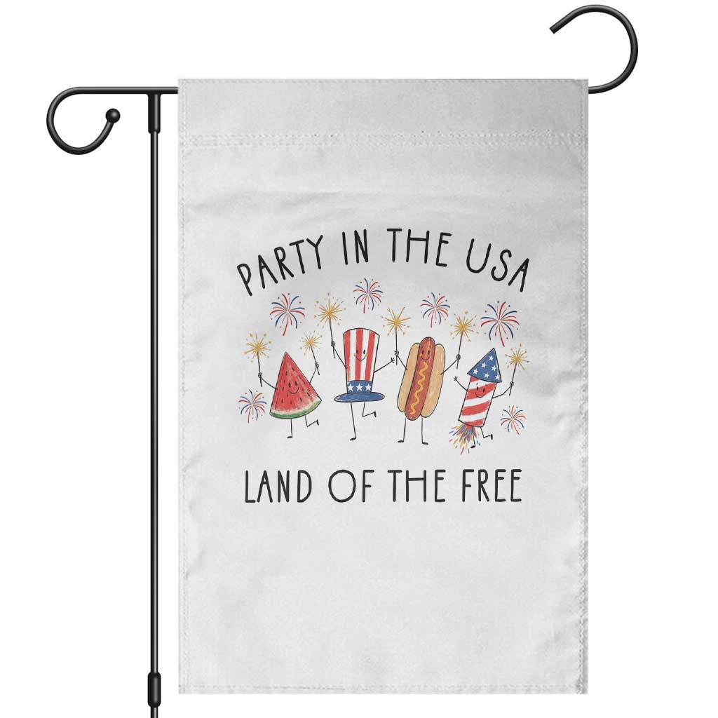 Patriotic Doodle Garden Flag Watermelon Hotdog Firework Cute Fourth of July TS14 White Print Your Wear