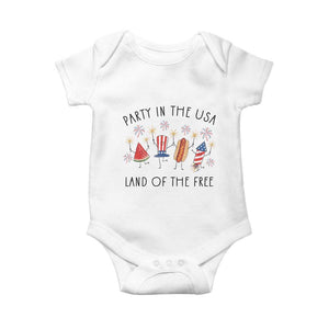 Patriotic Doodle Baby Onesie Watermelon Hotdog Firework Cute Fourth of July