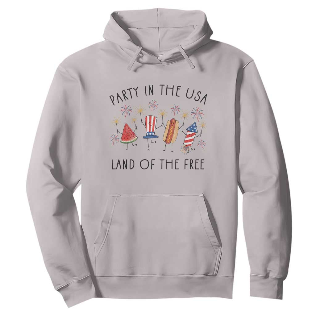 Patriotic Doodle Hoodie Watermelon Hotdog Firework Cute Fourth of July