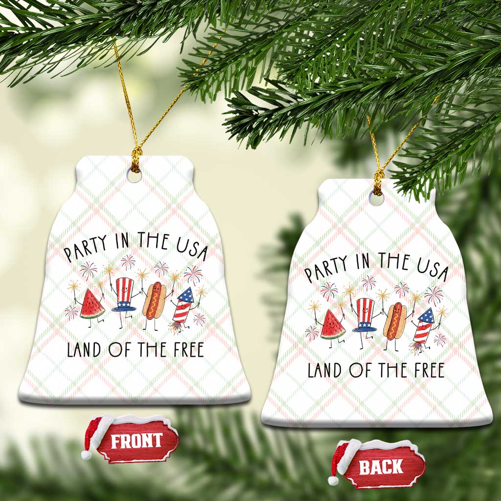 Patriotic Doodle Ceramic Ornament Watermelon Hotdog Firework Cute Fourth of July