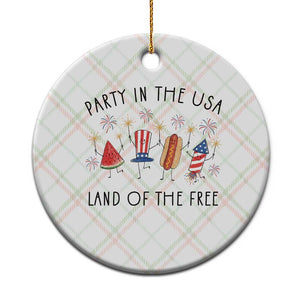 Patriotic Doodle Ceramic Ornament Watermelon Hotdog Firework Cute Fourth of July