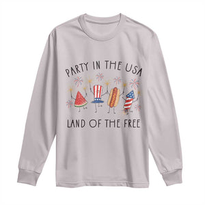 Patriotic Doodle Long Sleeve Shirt Watermelon Hotdog Firework Cute Fourth of July