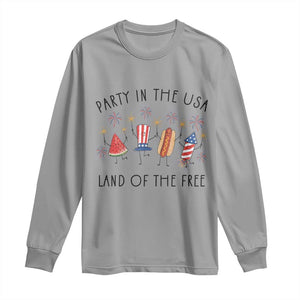 Patriotic Doodle Long Sleeve Shirt Watermelon Hotdog Firework Cute Fourth of July