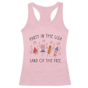 Patriotic Doodle Racerback Tank Top Watermelon Hotdog Firework Cute Fourth of July