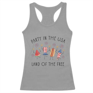 Patriotic Doodle Racerback Tank Top Watermelon Hotdog Firework Cute Fourth of July
