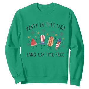 Patriotic Doodle Sweatshirt Watermelon Hotdog Firework Cute Fourth of July