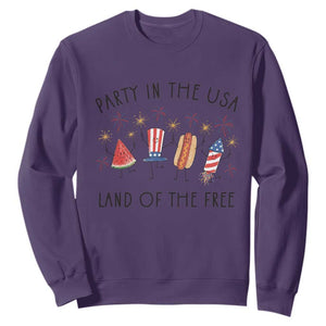 Patriotic Doodle Sweatshirt Watermelon Hotdog Firework Cute Fourth of July