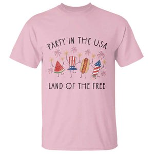 Patriotic Doodle T Shirt Watermelon Hotdog Firework Cute Fourth of July TS14 Light Pink Print Your Wear