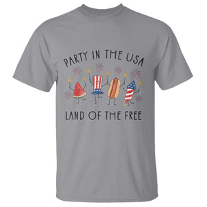 Patriotic Doodle T Shirt Watermelon Hotdog Firework Cute Fourth of July TS14 Sport Gray Print Your Wear