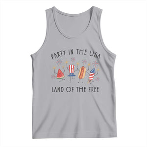 Patriotic Doodle Tank Top Watermelon Hotdog Firework Cute Fourth of July TS14 Athletic Heather Print Your Wear