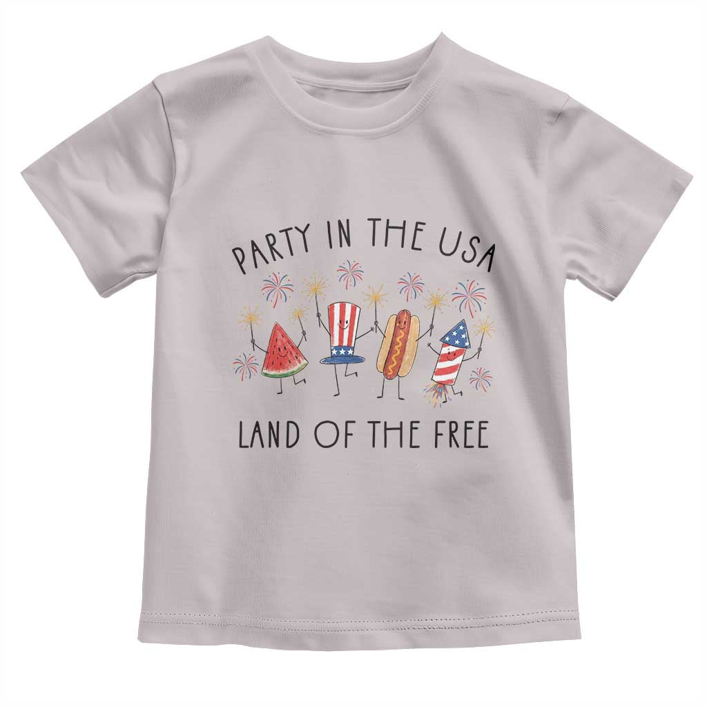 Patriotic Doodle Toddler T Shirt Watermelon Hotdog Firework Cute Fourth of July