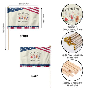 Cute Fourth of July Patriotic Handheld Flag Watermelon Hotdog Firework