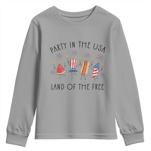 Patriotic Doodle Youth Sweatshirt Watermelon Hotdog Firework Cute Fourth of July