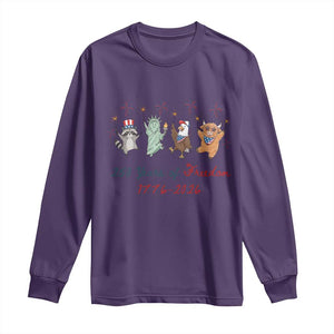 250 Years Of Freedom Long Sleeve Shirt Patriotic Doodle America Raccoon Goose Highland Cow 4th of July