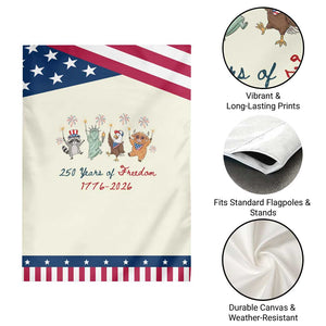 250 Years Of Freedom Patriotic Garden Flag America Raccoon Goose Highland Cow 4th of July TS14 Print Your Wear