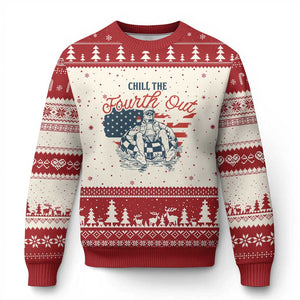 Chill The Fourth Out Ugly Christmas Sweater Funny FDT 4th of July