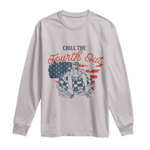 Chill The Fourth Out Long Sleeve Shirt Funny FDT 4th of July TS14 S Ice Gray Print Your Wear