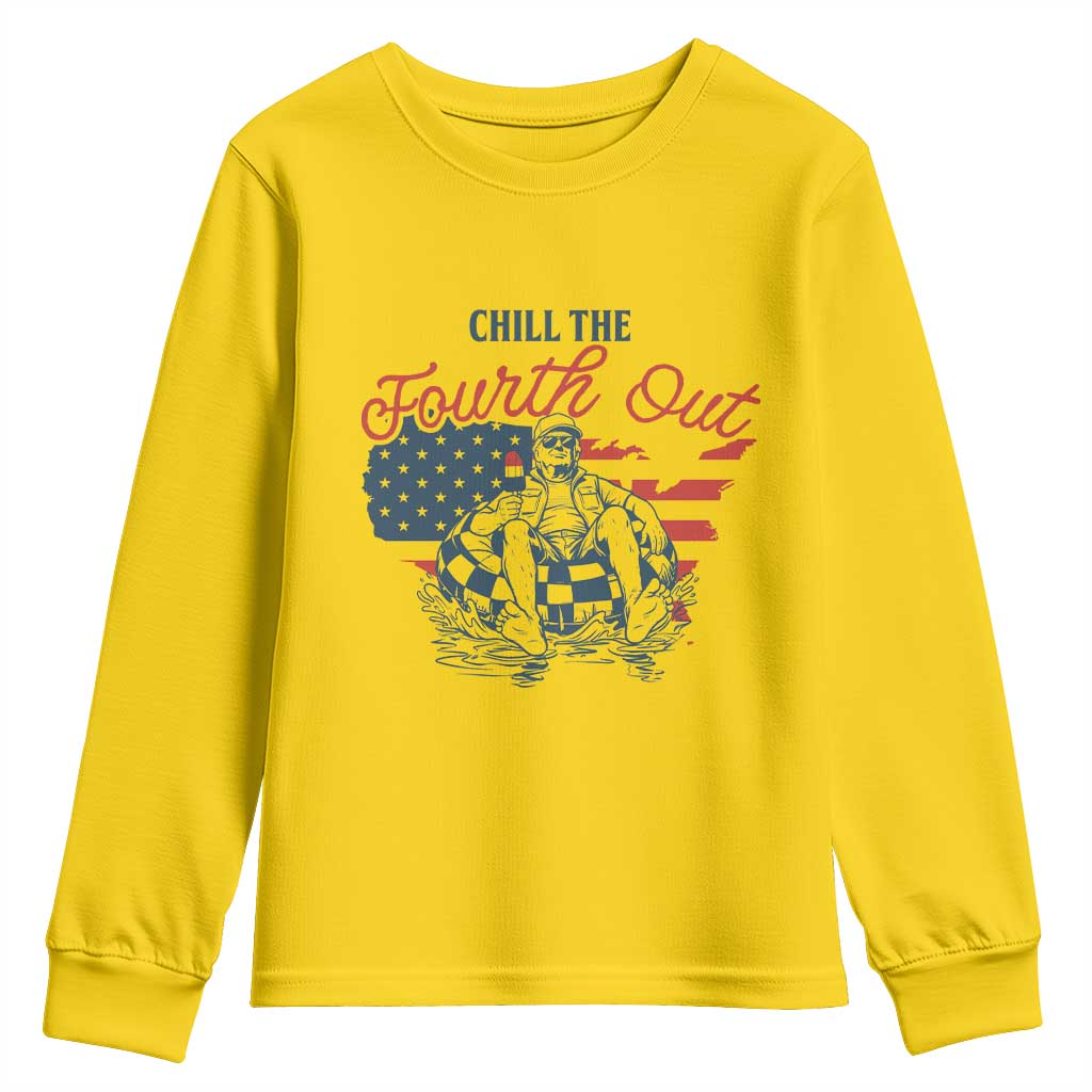 Chill The Fourth Out Youth Sweatshirt Funny FDT 4th of July