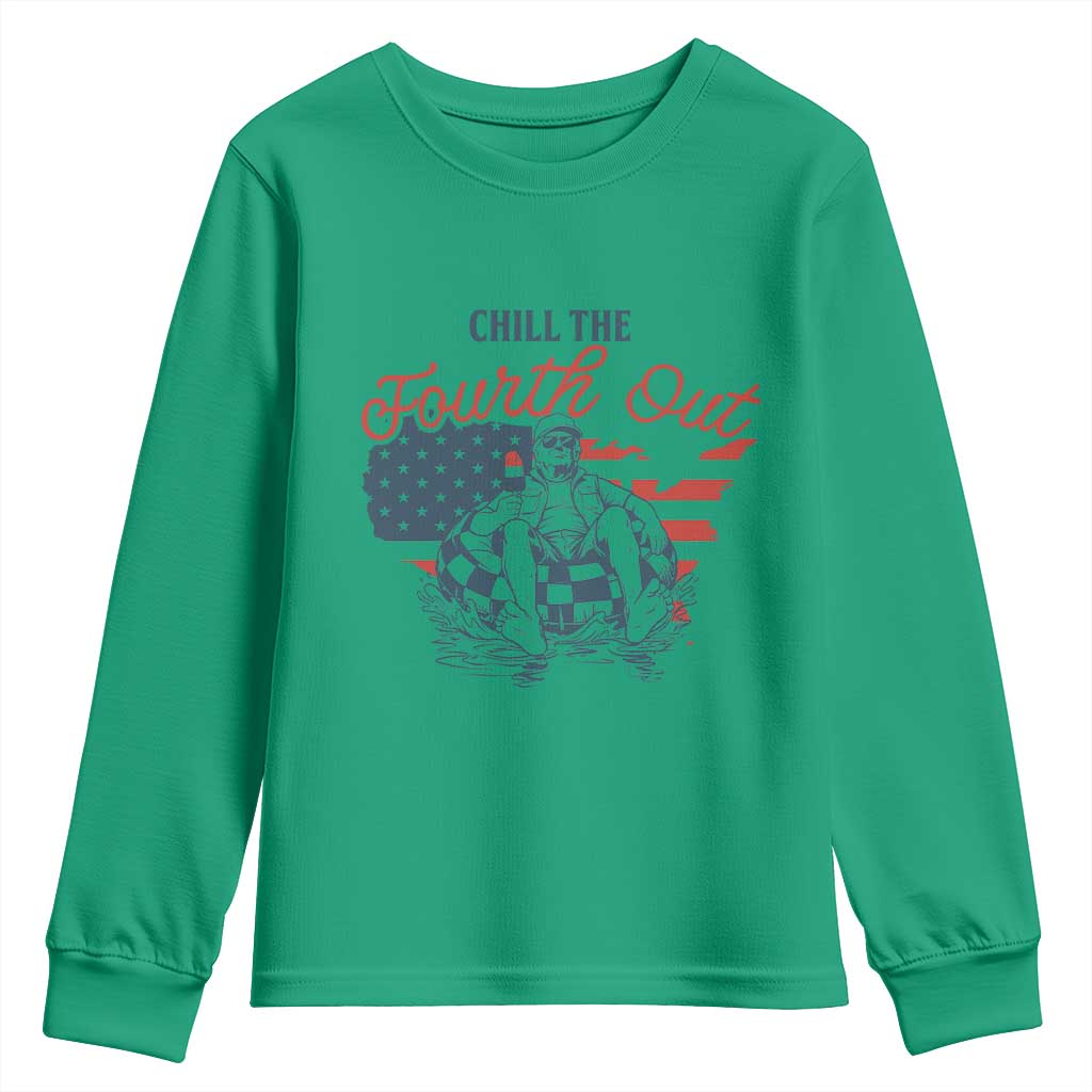 Chill The Fourth Out Youth Sweatshirt Funny FDT 4th of July
