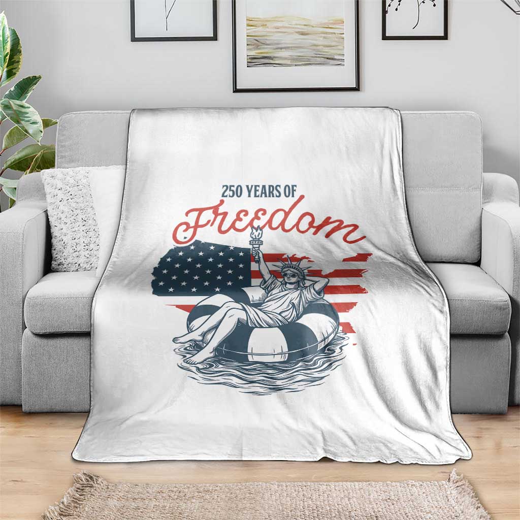 Chill The Fourth Out Throw Blanket Funny Statue of Liberty 4th of July