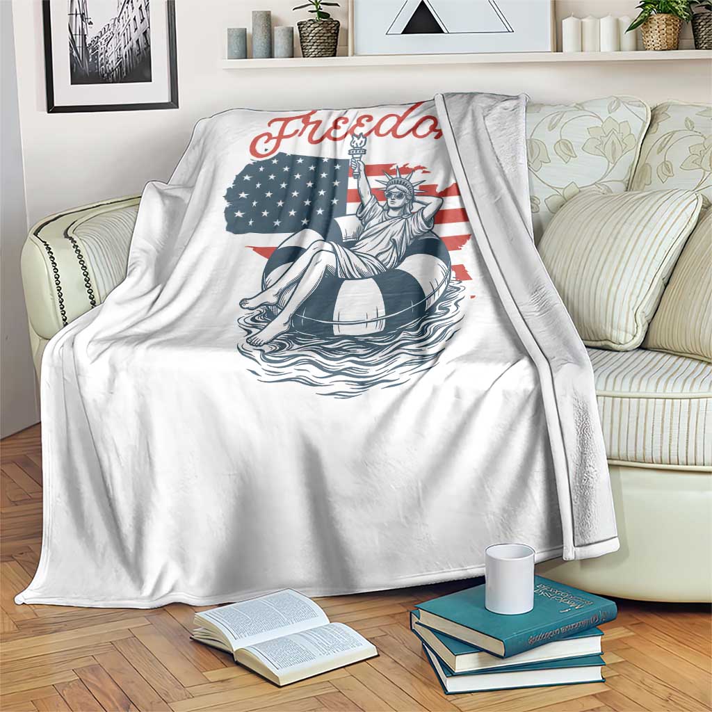Chill The Fourth Out Throw Blanket Funny Statue of Liberty 4th of July