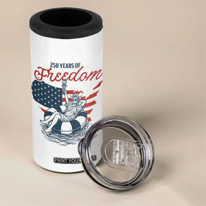Chill The Fourth Out 4 in 1 Can Cooler Tumbler Funny Statue of Liberty 4th of July